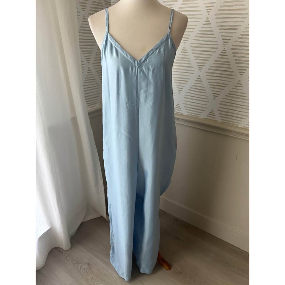 ATHLETA Women’s Small Calm Cool Romper Blue Wide Leg Jumpsuit Size NWT $119.00 - Picture 2 of 8